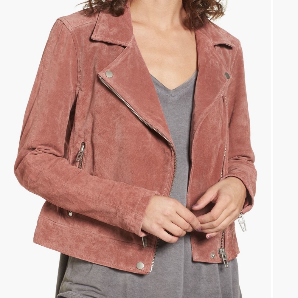 Blank NYC suede moto jacket - burgundy